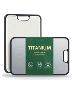 Tabla de Cortar Doble Cara Titanio Submuon 38.4x26.4cm Negra