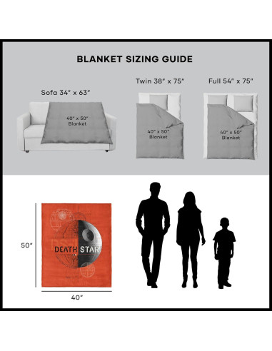 Manta de Toque de Seda Star Wars Estrella de la Muerte 101.6x127cm