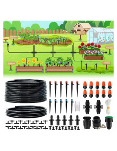 Kit de Riego por Goteo Quibbay 18m con Boquillas Ajustables