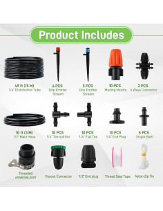 Kit de Riego por Goteo Quibbay 18m con Boquillas Ajustables 2