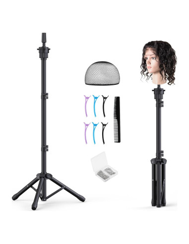 Soporte para Cabeza de Peluca Relx Ajustable - Trípode Reforzado