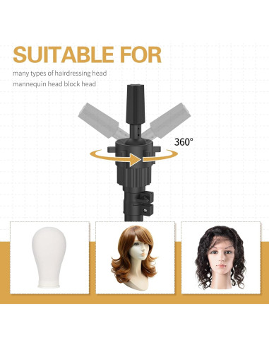 Soporte para Cabeza de Peluca Relx Ajustable - Trípode Reforzado