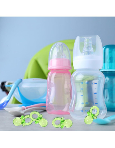 2 Mini Chupetes Acrílicos Azul para Baby Shower y Cumpleaños