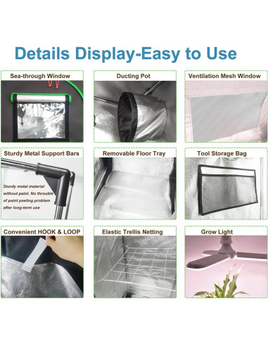 Kit Completo Carpa de Cultivo iMeshbean 61x61x140cm LED 38W