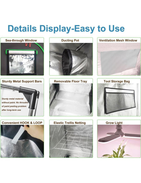 Kit Completo Carpa de Cultivo iMeshbean 61x61x140cm LED 38W