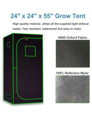 Kit Completo Carpa de Cultivo iMeshbean 61x61x140cm LED 38W