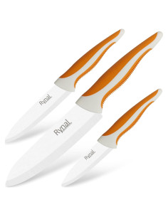 Cuchillo de Cerámica Rynal Santoku 5.5" Juego 3 Piezas