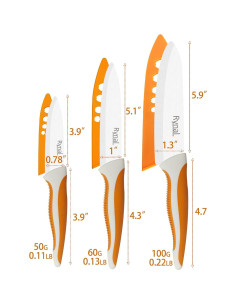 Cuchillo de Cerámica Rynal Santoku 5.5" Juego 3 Piezas 2