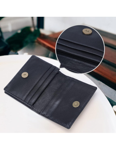 Billetera Bifold Slim Texbo de Cuero con Bloqueo RFID 7.5x10.5cm