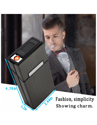Estuche para Cigarrillos con Encendedor Eléctrico Nescape 20pcs