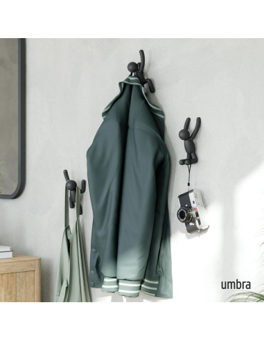 Ganchos de Pared Umbra Buddy Set de 3 Negro Decorativos