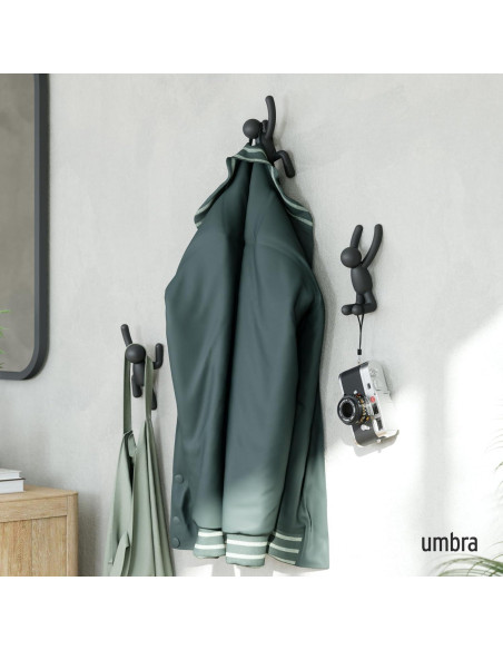 Ganchos de Pared Umbra Buddy Set de 3 Negro Decorativos