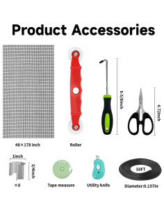 Kit de Reparación de Pantalla de Ventana Pmbqifay 1.1kg 48x178cm Negro 2