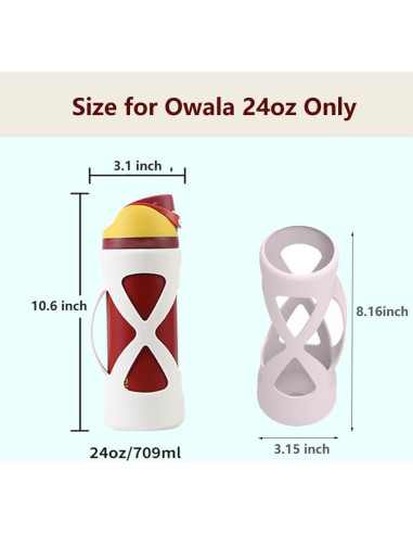 Bota de Silicona para Botella Owala FreeSip 24 oz - Antideslizante