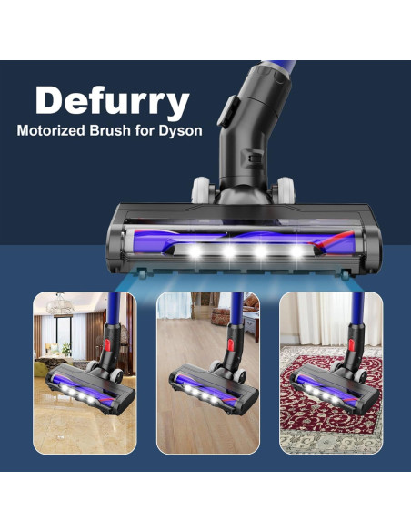 Cepillo Motorhead Defurry con Faros LED para Dyson V7 V8 V10 V11