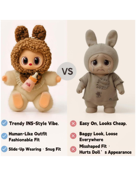 Conjunto de Capucha de Oso Marrón y Botella de Leche - GUYUE