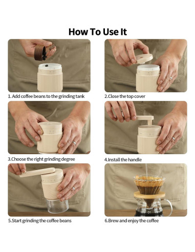 Molinillo de Café Manual Mongdio Blanco 35 Configuraciones