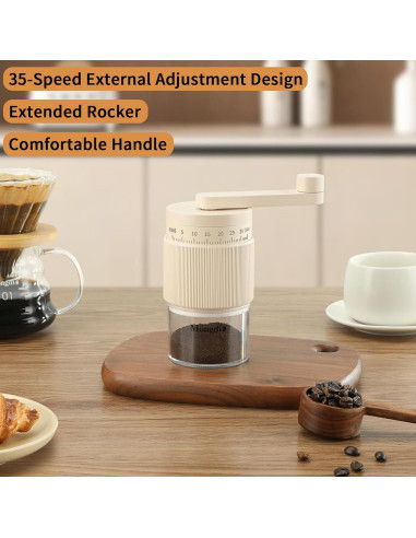 Molinillo de Café Manual Mongdio Blanco 35 Configuraciones