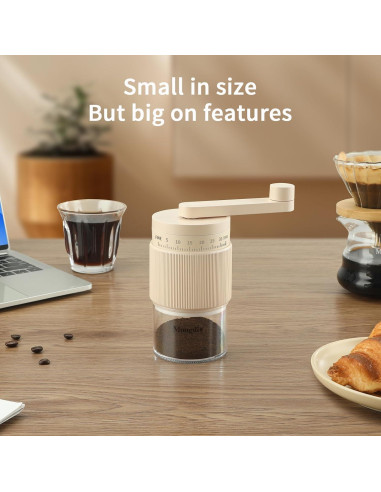 Molinillo de Café Manual Mongdio Blanco 35 Configuraciones
