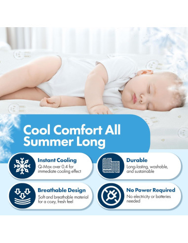 Colchón Protector para Cuna GML - Enfriamiento Hipoalergénico 70x119cm
