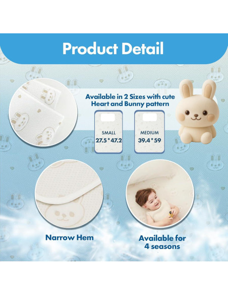 Colchón Protector para Cuna GML - Enfriamiento Hipoalergénico 70x119cm