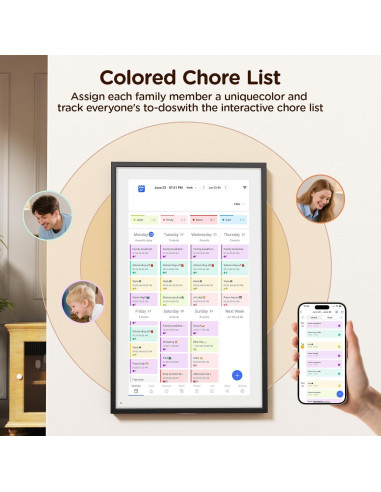 Calendario Digital 15.6" Full HD APOFIAL - Organizador Familiar