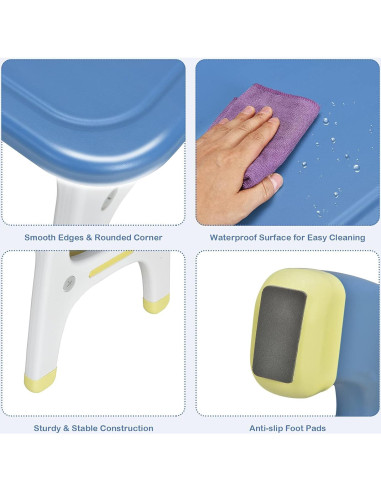 Conjunto de Mesa y Sillas para Niños Costzon Dinosaurio Azul