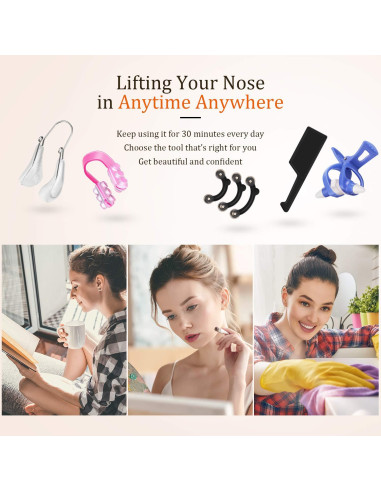 5 Clips de Elevación de Nariz de Silicona Frienda - Moldeadores