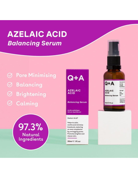 Suero Facial Equilibrante Q+A Ácido Azelaico 30ml con Zinc PCA
