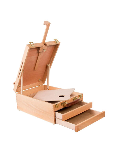 Caja de Suministros de Arte Kuyal Caballete Ajustable 2 Cajones