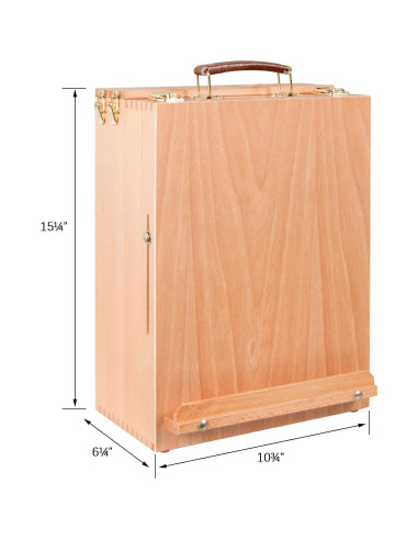 Caja de Suministros de Arte Kuyal Caballete Ajustable 2 Cajones