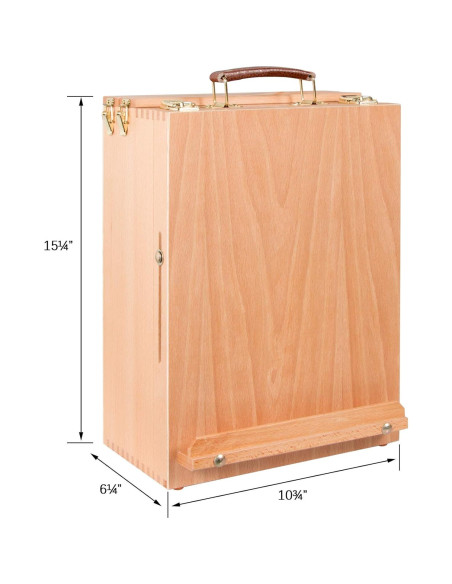 Caja de Suministros de Arte Kuyal Caballete Ajustable 2 Cajones