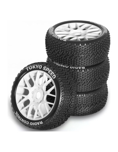 Neumáticos y Ruedas RC 1/8 Dantenron Caucho 4PCS Blanco