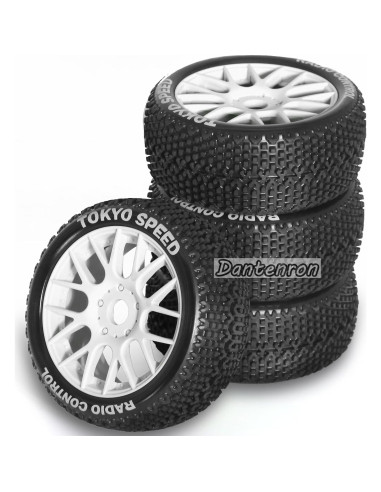 Neumáticos y Ruedas RC 1/8 Dantenron Caucho 4PCS Blanco