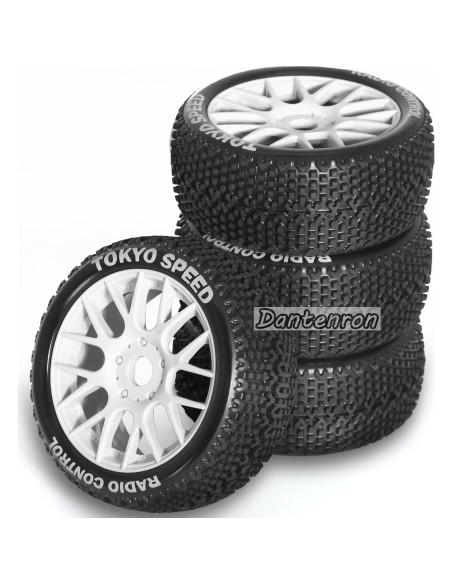 Neumáticos y Ruedas RC 1/8 Dantenron Caucho 4PCS Blanco