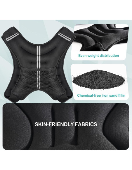 Chaleco de Peso KHTO 2.27kg con Luz Reflectante para Entrenamiento