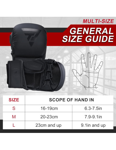 Guantes de MMA Valchiria para Sparring y Entrenamiento Negro