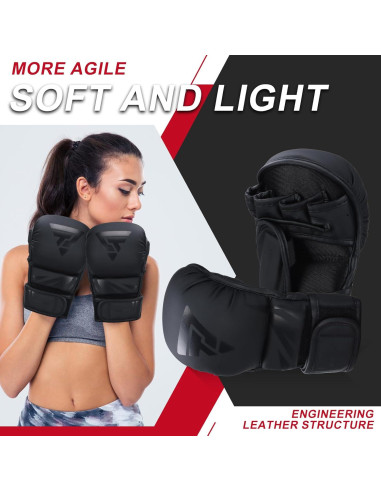 Guantes de MMA Valchiria para Sparring y Entrenamiento Negro