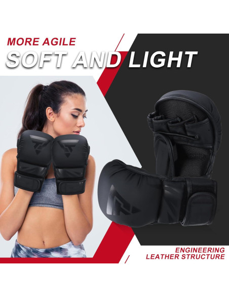 Guantes de MMA Valchiria para Sparring y Entrenamiento Negro