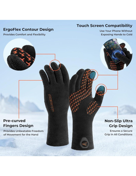 Guantes de Pesca Impermeables KastKing HydroSense - Talla Pequeña