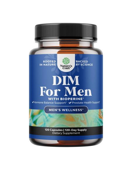 Suplemento DIM para hombres Natures Craft - 120 cápsulas