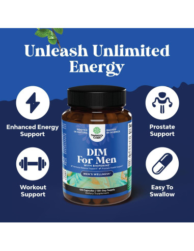 Suplemento DIM para hombres Natures Craft - 120 cápsulas