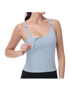 Camiseta de Lactancia V VOCNI para Ejercicio Azul Bebé Talla S