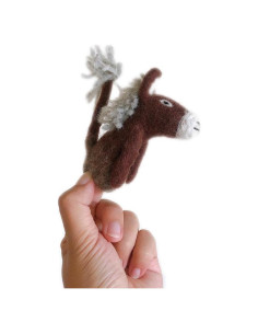 Títere de dedo de burro de fieltro Ganapati Crafts 10 cm