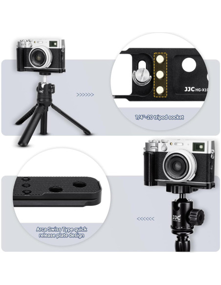 Empuñadura de Metal JJC para Cámara Fuji X100V - Soporte en L Empuñadura de Metal JJC para Cámara Fuji X100V - Soporte en L