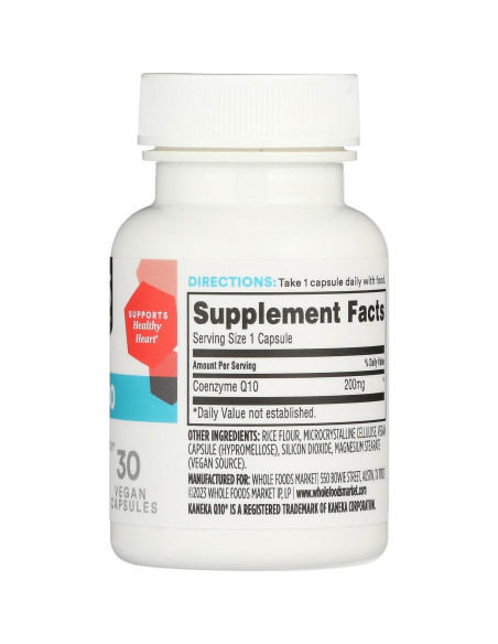 Suplemento CoQ10 200mg 30 Cápsulas 365 Whole Foods Suplemento CoQ10 200mg 30 Cápsulas 365 Whole Foods