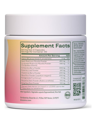 Suplemento Hormonal Bloom Nutrition - Salud Menstrual 30 Cápsulas