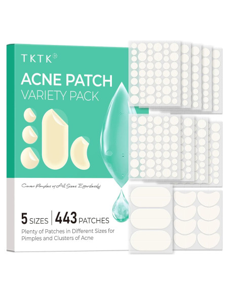 Parches para Acné TKTK Hidrocoloides 443 Piezas 5 Tamaños