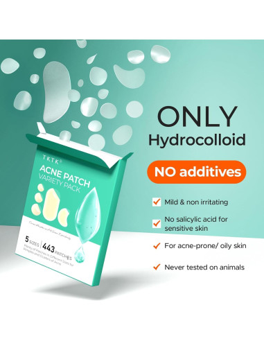 Parches para Acné TKTK Hidrocoloides 443 Piezas 5 Tamaños