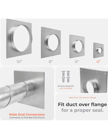 Brida de Conector de Conducto HVAC OV 4" Acero Galvanizado